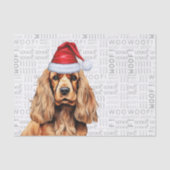 Santa Cocker Spaniel Hond Feestelijke Kerstvakanti Tissuepapier (Voorkant)