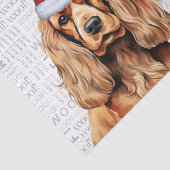 Santa Cocker Spaniel Hond Feestelijke Kerstvakanti Tissuepapier (Detail)