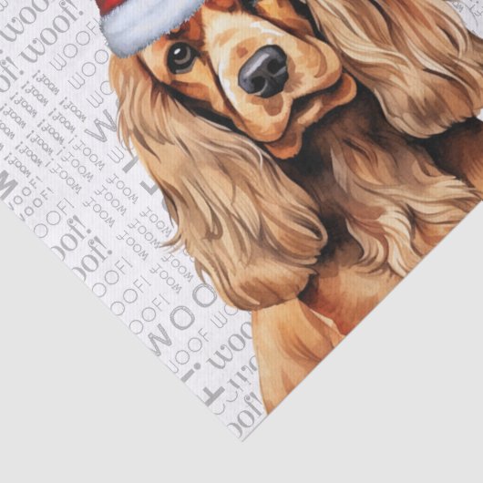 Santa Cocker Spaniel Hond Feestelijke Kerstvakanti Tissuepapier (Detail)