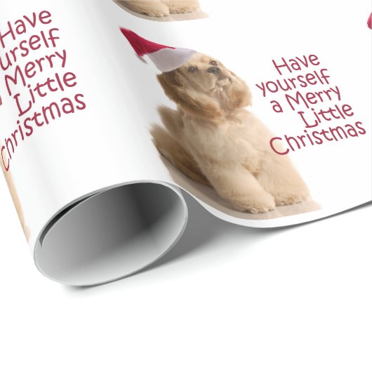 Santa Cocker Spaniel Wrapping Paper Cadeaupapier (Rol Hoek)