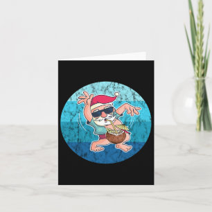 Santa Coconut Drink Ocean Water Kerstmis Kaart