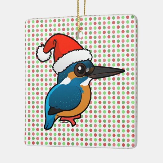Santa Common Kingfisher Keramisch Ornament (Links)