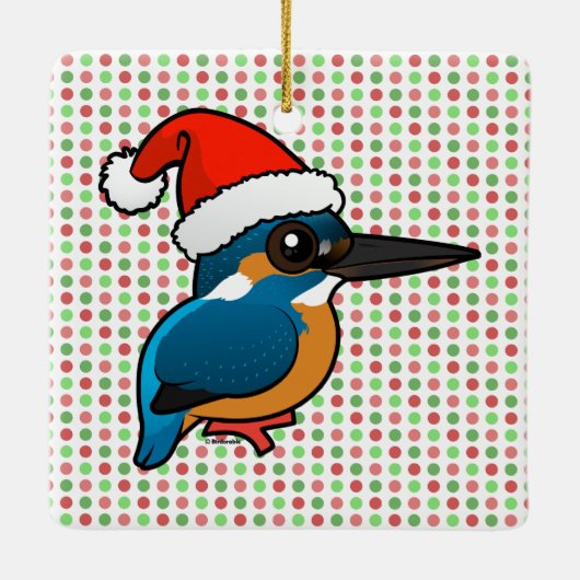 Santa Common Kingfisher Keramisch Ornament (Achterkant)