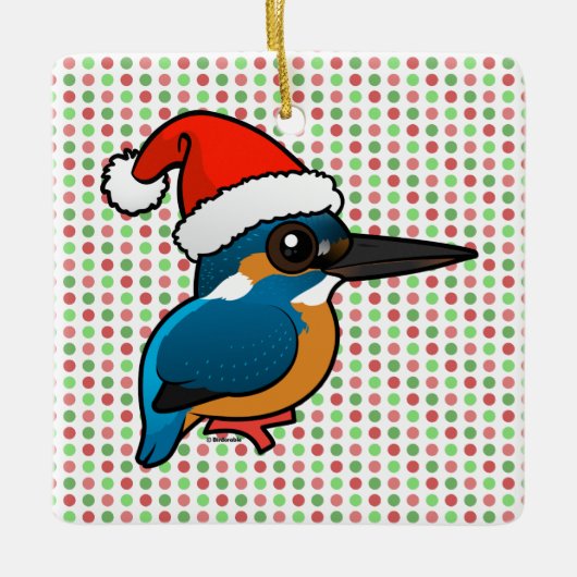 Santa Common Kingfisher Keramisch Ornament (Voorkant)