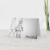 Santa Contour Tekening Kaart (Voorkant)