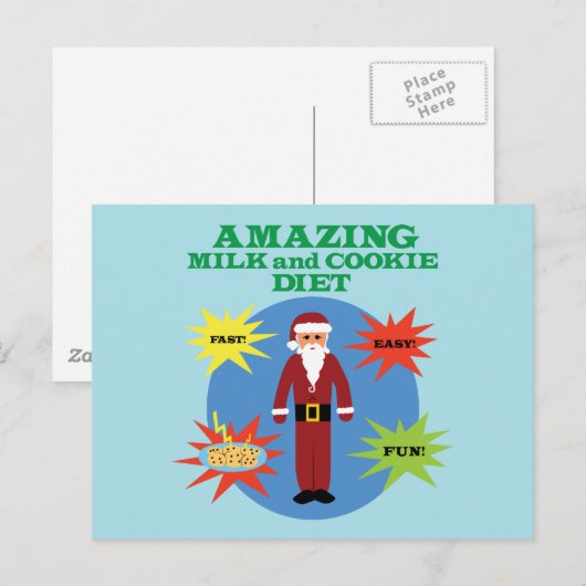 Santa Cookie Diet Feestdagenkaart (Voorkant / Achterkant)