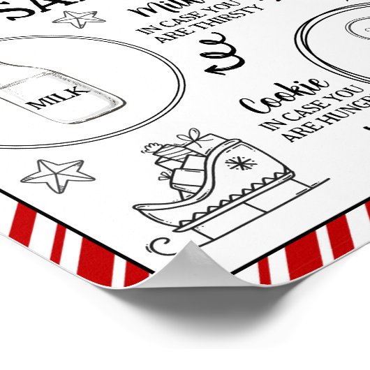 Santa Cookie & Milk Serving Placemat Tray Placemat Poster (Hoek)