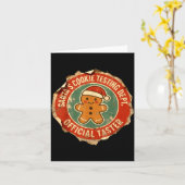 Santa Cookie Testing Department Taster Christmas  Kaart (Gele Bloem)