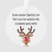 Santa Cookies and Milk Christmas Acrylic Ornament (achterkant)