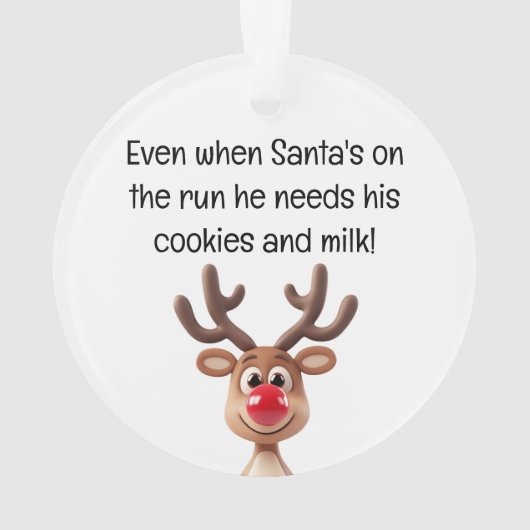Santa Cookies and Milk Christmas Acrylic Ornament (achterkant)