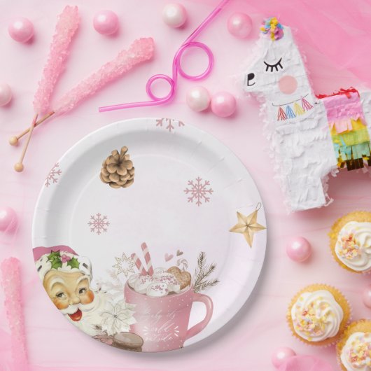 Santa Cookies Cocca Kerstmis Verjaardagsfeest Papieren Bordje (Feest)