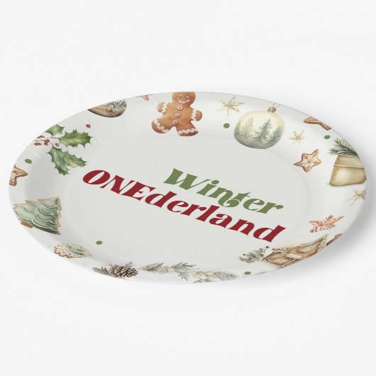 Santa Cookies Cocca Kerstmis Verjaardagsfeest Papieren Bordje (Gekanteld)