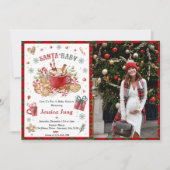 Santa Cookies en Cacao Kerst Baby shower Kaart (Voorkant)