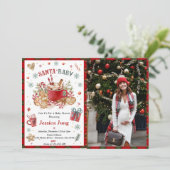 Santa Cookies en Cacao Kerst Baby shower Kaart (Staand voorkant)