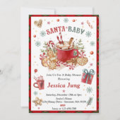 Santa Cookies en Cacao Kerst Baby shower Kaart (Voorkant)