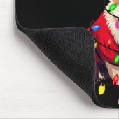 Santa Corgi Dog Christmas Lights Xmas Pajama Dog L Muismat (Hoek)