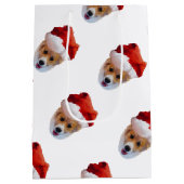 Santa Corgi-kerstcadeau Medium Cadeauzakje (Achterkant)