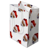 Santa Corgi-kerstcadeau Medium Cadeauzakje (Achterkant Gekanteld)