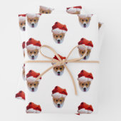 Santa Corgi-papierbladen voor onmiddellijke verpak Inpakpapier Vel (In situ)