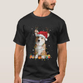Santa Corgi rendieren licht kerstcadeau grappig do T-shirt (Voorkant)