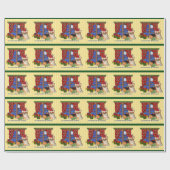 Santa Corgi Wrapping Paper Tri-Color Cadeaupapier (Vlak)