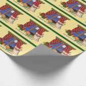 Santa Corgi Wrapping Paper Tri-Color Cadeaupapier (Hoek)