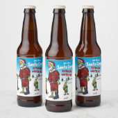 Santa Corpse Funny Cartoon Bier Etiket (Flessen)