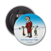 Santa Corpse Funny Zombie-Cartoon Button Flesopener (Voorkant)