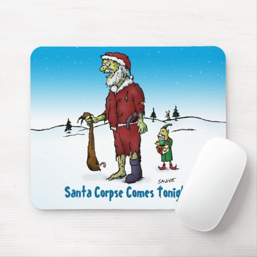 Santa Corpse Funny Zombie-Cartoon Muismat (Met muis)