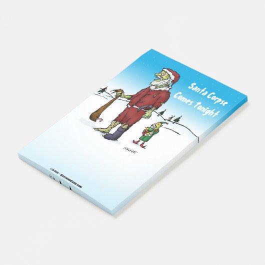 Santa Corpse Funny Zombie-Cartoon Post-it® Notes (Schuin)
