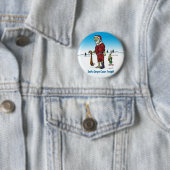 Santa Corpse Funny Zombie-Cartoon Ronde Button 5,7 Cm (In situ)