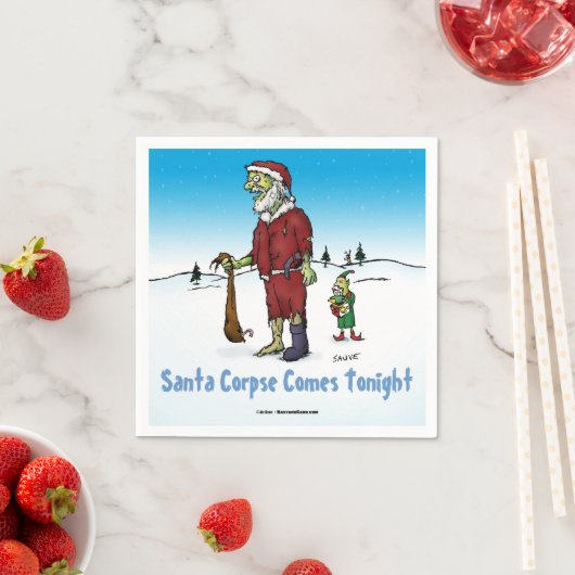 Santa Corpse Funny Zombie-Cartoon Servetten (Insitu)