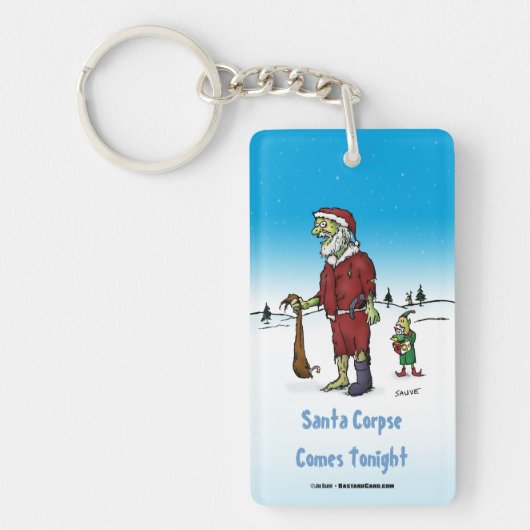 Santa Corpse Funny Zombie-Cartoon Sleutelhanger (Voorkant)