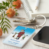 Santa Corpse Funny Zombie-Cartoon Sleutelhanger (Voorkant Rechts)