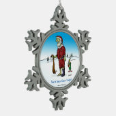 Santa Corpse Funny Zombie-Cartoon Tin Sneeuwvlok Ornament (Links)