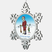 Santa Corpse Funny Zombie-Cartoon Tin Sneeuwvlok Ornament (Rechts)