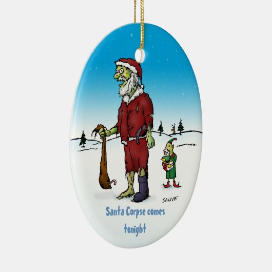 Santa Corpse Funny Zombie Holiday Ornament (Rechts)