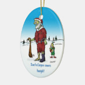 Santa Corpse Funny Zombie Holiday Ornament (Links)