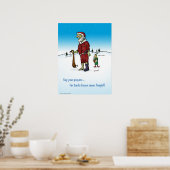 Santa Corpse Zombie Cartoon Poster (Keuken)