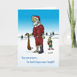 Santa Corpse Zombie-feestkaart Feestdagen Kaart