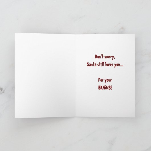 Santa Corpse Zombie-feestkaart Feestdagen Kaart (Binnen)