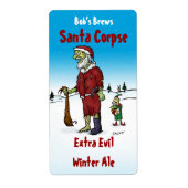 Santa Corpse Zombie Homebrew-bierlabel Etiket (Voorkant)
