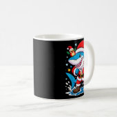 Santa Costume For Kids Boys Adults Funny Shark Chr Koffiemok (Voorkant rechts)