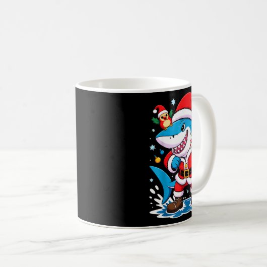 Santa Costume For Kids Boys Adults Funny Shark Chr Koffiemok (Voorkant rechts)