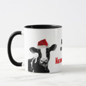Santa Cow - Dairy Cow met Santa Hat Mok (Links)