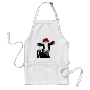 Santa Cow - Dairy Cow met Santa Hat Standaard Schort