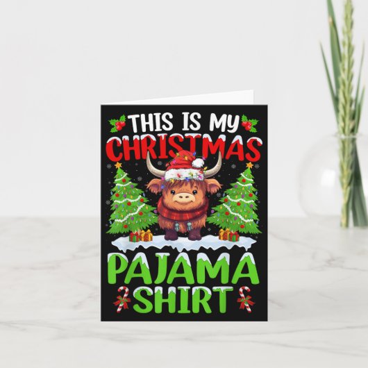 Santa Cow Xmas Tree Lights This Is My Christmas Pa Kaart (Voorkant)