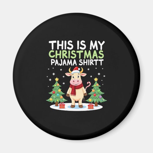 Santa Cow Xmas Tree Lights This Is My Christmas Pa Magneet (Voorkant)