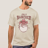 Santa Cowboy Rancher Kerstmis T-shirt (Voorkant)