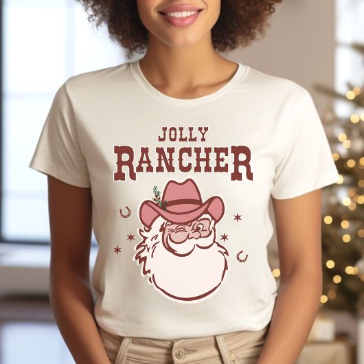 Santa Cowboy Rancher Kerstmis T-shirt